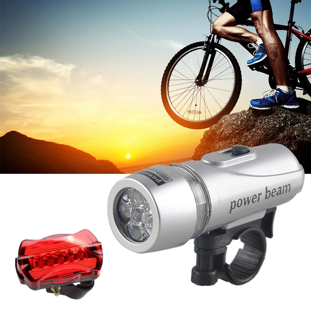 1pcs Cycling Super Bright 5 LED front waterproof