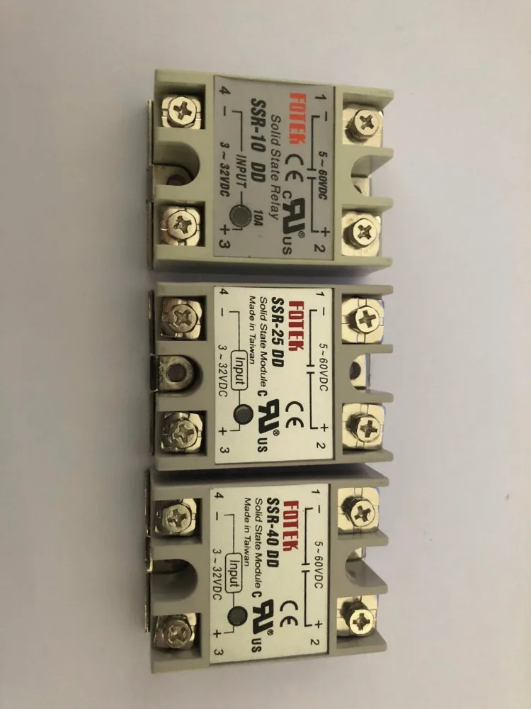 

DC-DC Single Phase Solid State Relay DC DC SSR Module 10A 25A 40A DD Input Voltage 3-32V 12V DC TO 5-60V DC Output Load