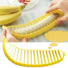1 pcs Yellow Banana Slicer Chopper Cutter Plastic Banana Salad Make Tool Fruit Salad Sausage Cereal Cutter Plastic Banana