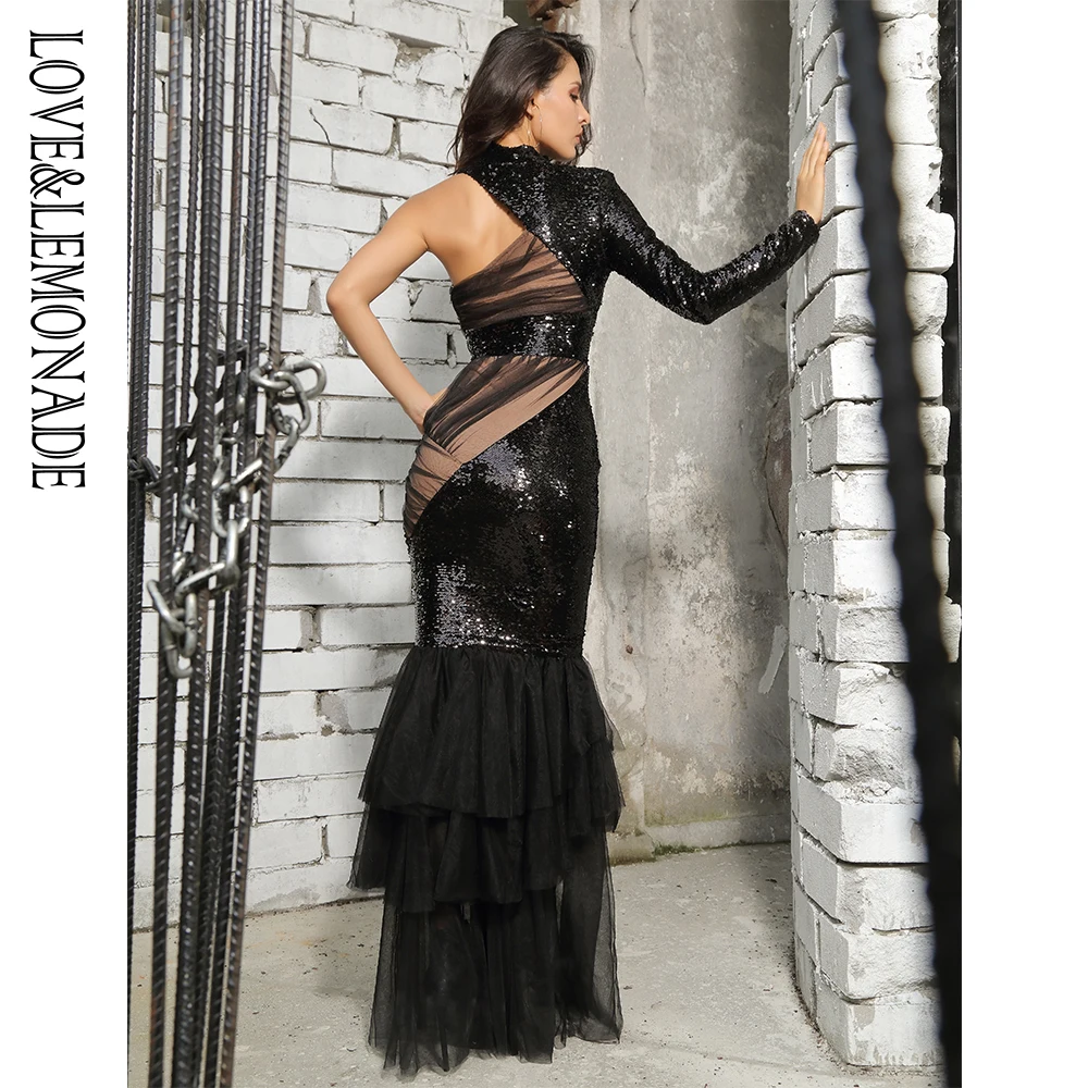 LOVE&LEMONADE  Black Cut Out Mesh Stitching