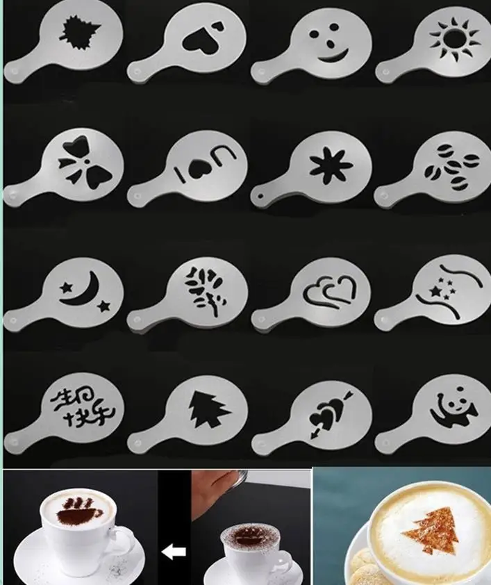 Трафарет для кофе Cappucino 16 шт. 8 5 см|cappucino|coffee craftlatte coffee art |