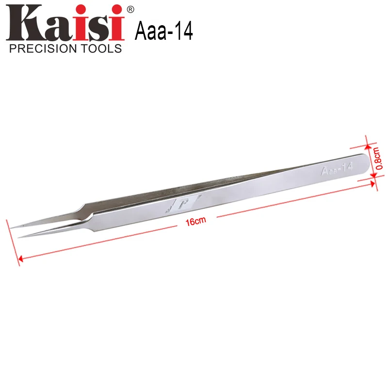 Kaisi Lengthened straight tip stainless stell tweezers with refined cusps to fit subassemblies of different sizes components