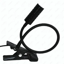 3 Вт светодиодный Настольный зажим с зажимом, лампа с гибкой трубкой, светильник для чтения, кнопка вкл/выкл, для спальни, дома, офиса, шкафа, магазина, черный корпус