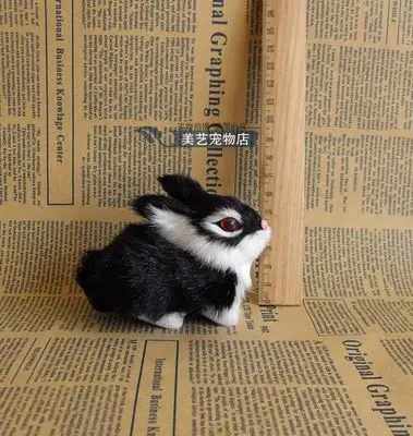 

Simulation black rabbit polyethylene&furs rabbit model funny gift about 9cmx5cmx6cm
