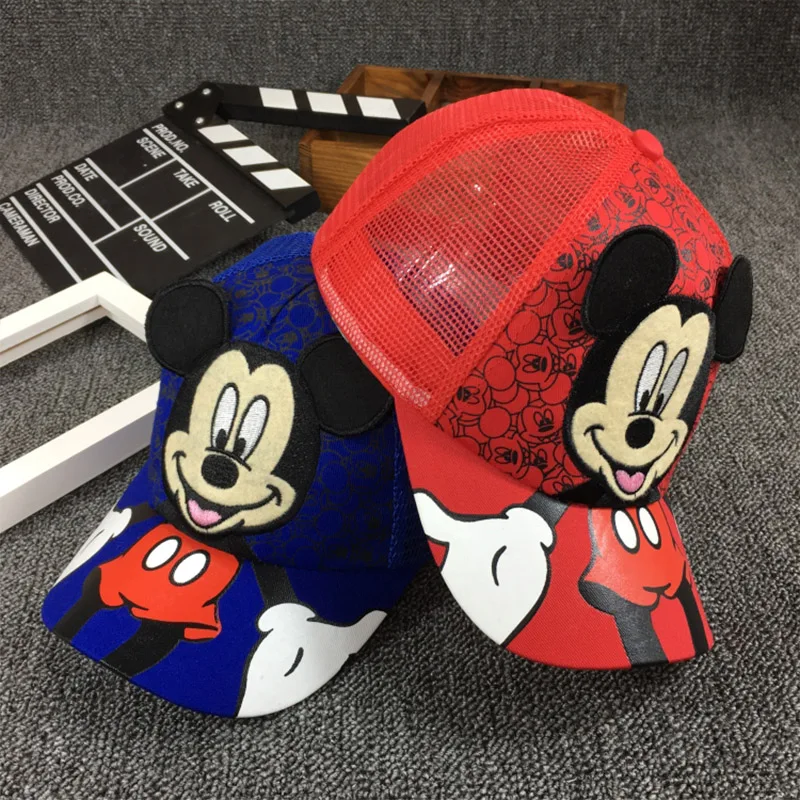 Disney лето с Микки Маусом Мышь Детская Одежда Аксессуары Малыш Кепки Солнце Хип хоп