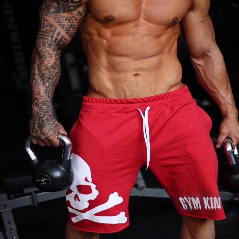

New Skull Running Shorts Men Jogger Quick Dry Fitness Bodybuilding Sweatpants Gym Sport Crossfit Shorts Men Training Short Pants