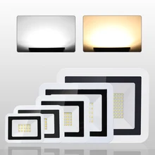 Светодиодный прожектор, настенный отражатель, светодиодный светильник, 10 Вт, 20 Вт, 30 Вт, 50 Вт, 100 Вт, водонепроницаемый, открытый, AC 220 В, точечный светильник для сада, квадратный прожектор, светильник