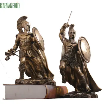 

Ancient Rome Ornament Sculpture Middle Ages Character Statue Resin Desktop Justice Warrior Figurines Home Office Decorate Crafts