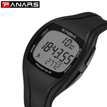 

PANARS Man Sport Watch Pedometer G Calories Shock Chronograph Military Square Black Watches Waterproof Digital Wristwatches Gift