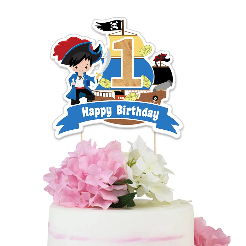 

Pirate Cake Topper Cartoon Insert Party Supplies Decor Pirate Birthday Party Cake Topper Decoration Pirate Centerpiece Decor