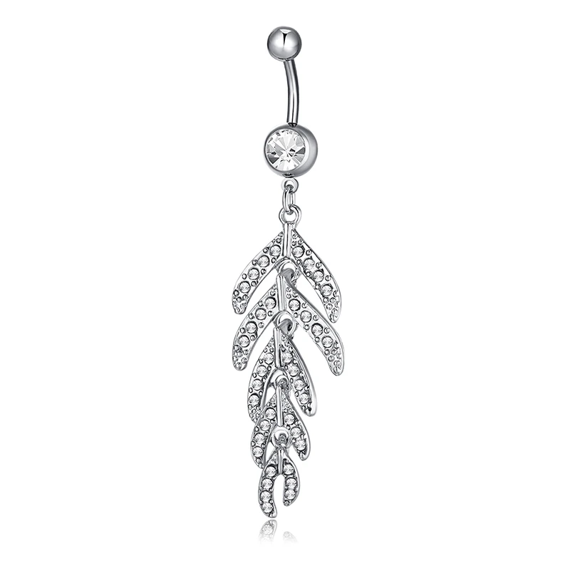 

Baitao fashionable flower fringed zircon Navel Ring Belly Button Navel nail puncture products