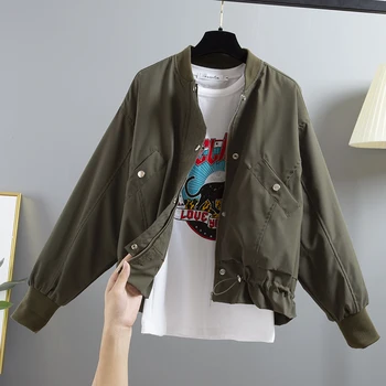 

Spring Autumn Fashion Baseball Jacket Women Long Sleeve Basic Coat Loose Casual Women Outwear Harajuku Windbreaker Ladies Jacket