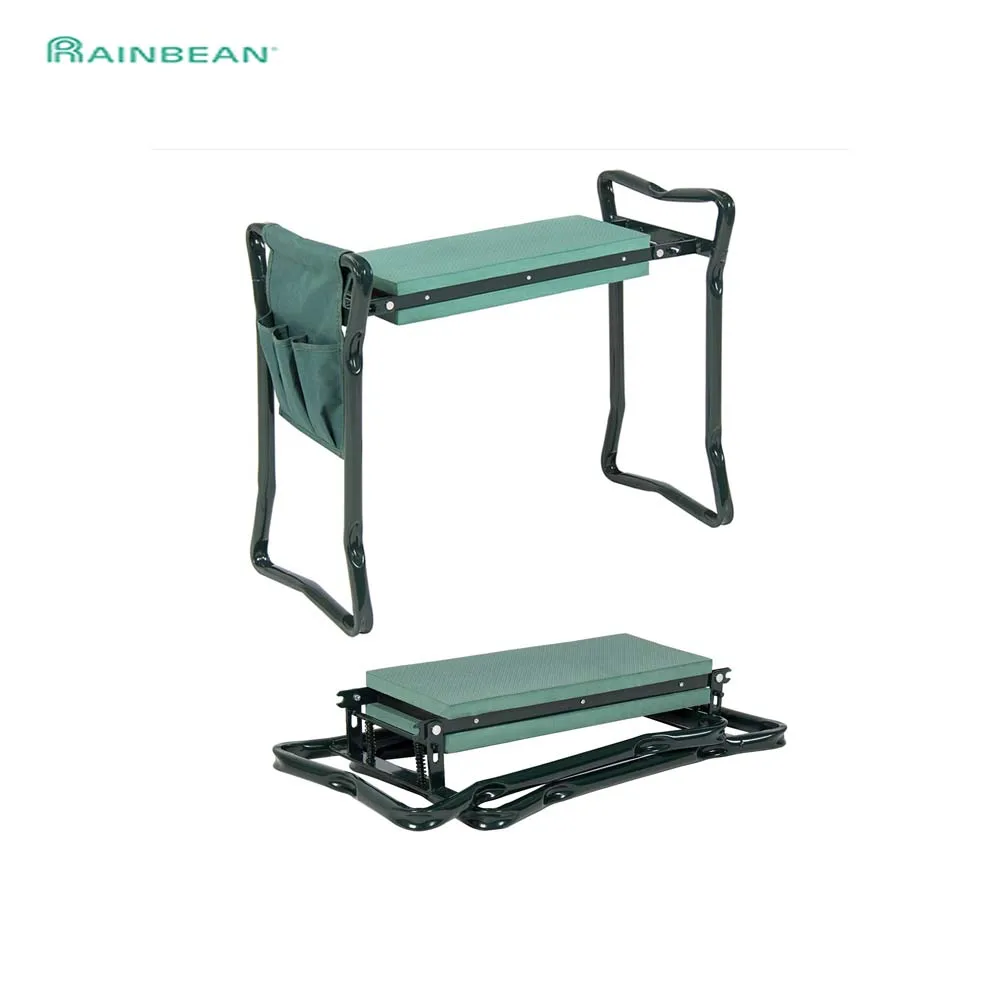 Online Amasadora de jardín portátil asiento de muebles de exterior Tv producto cojín de silla de jardín plegable taburete con 3 herramientas de Bonus