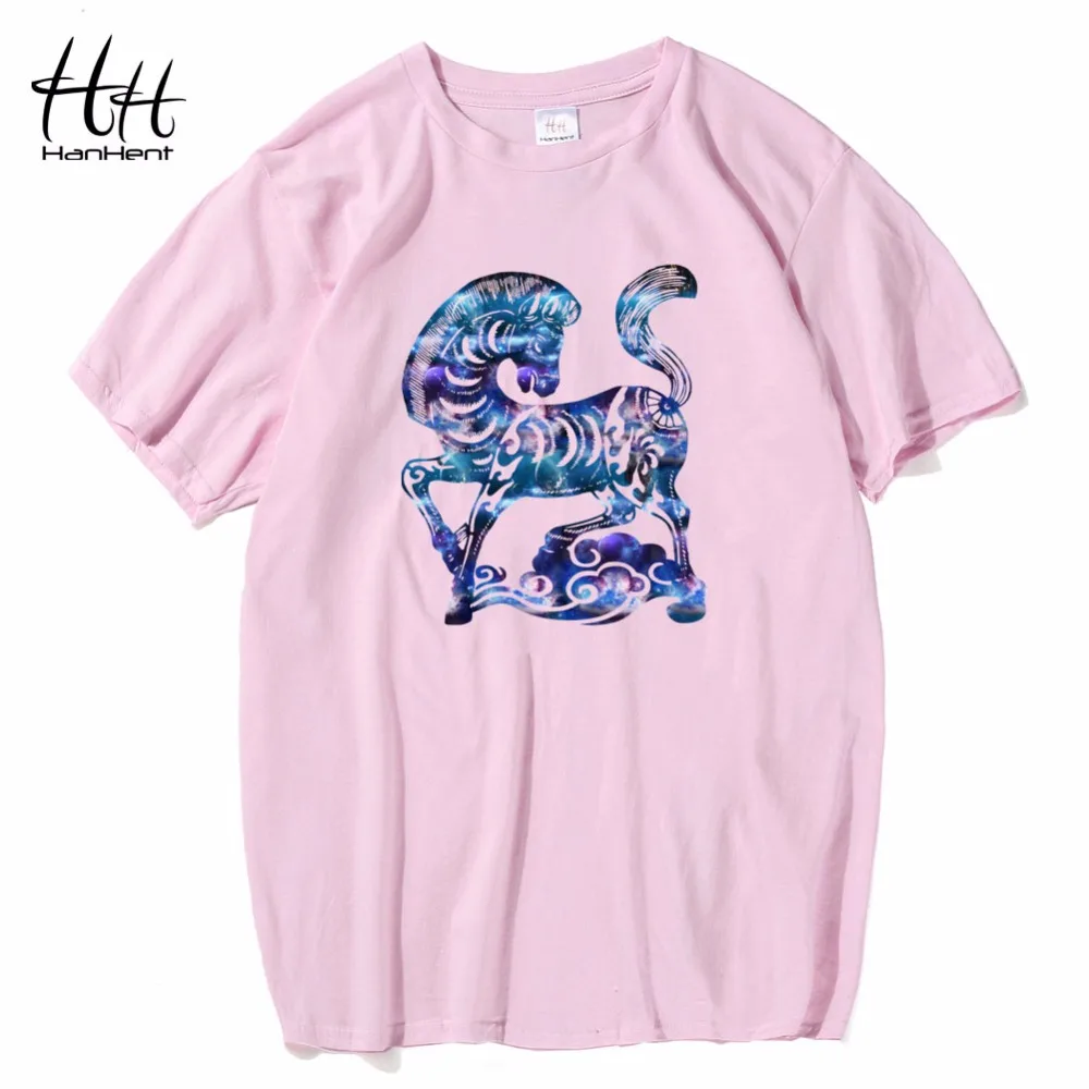 Hanhent スペース馬プリント Tシャツメンズファッション Tシャツ動物トップスメンズ花柄 Tシャツ Tシャツ原宿スタイル Tshirt Animal Fashion Tshirtt Shirt Men Aliexpress