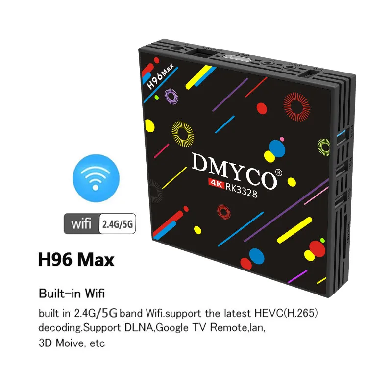 H96 MAX H2 светодиодный экран ТВ приставка Android 7,1 RK3328 Четырехъядерный 4 Гб 64 Гб 2,4 г/5 г Двойной WiFi Bluetooth USB 3,0 Смарт медиаплеер