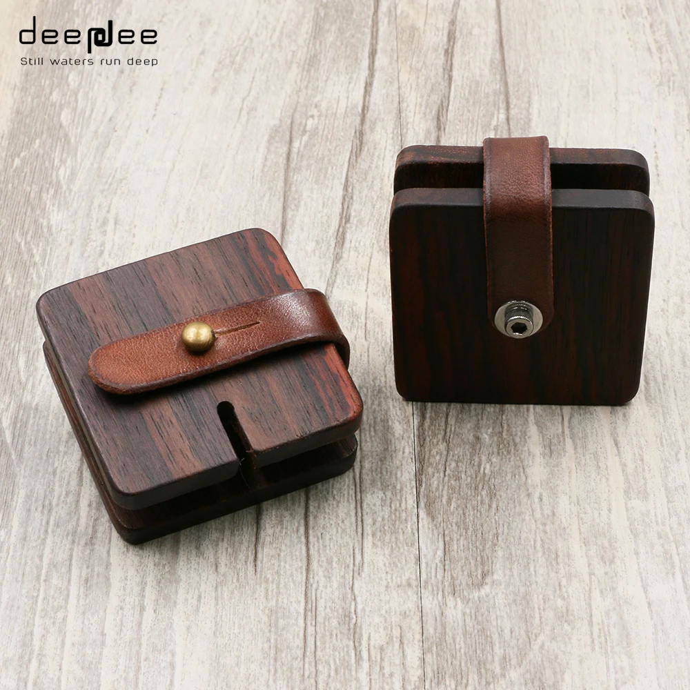 DEEPDEE Earphone font b Cable b font font b Winder b font Wrapped Leather USB Wood
