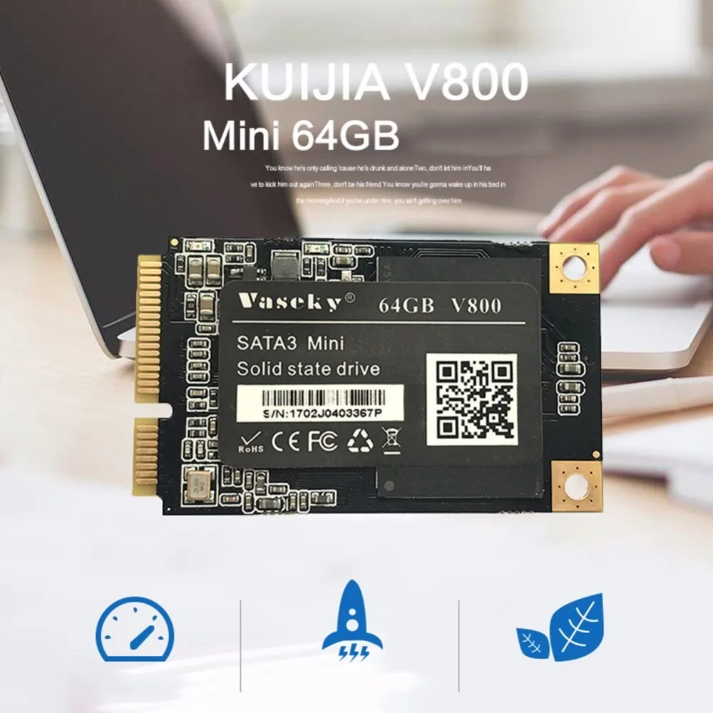 

Vaseky 64G 1.8Inch Mini MSATA 6GB/S High Speed Solid State Drive For Notebook SSD Game Computer BIT Acceleration