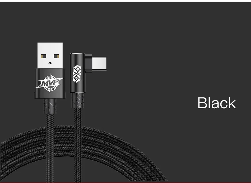 Baseus MVP Elbow Type C Cable - Black 1M [CATMVP-A01] Pakistan BrandTech.pk