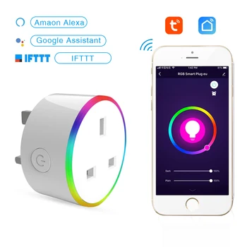 

EACHEN Smart Mini Socket RGB Plug WiFi Wireless Remote Socket Adaptor with Timer on and off Compatible with Alexa Google
