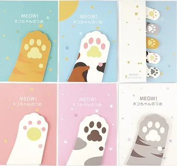 

New cute cat claws style notepad paper sticky message note Memo pad Wholesale