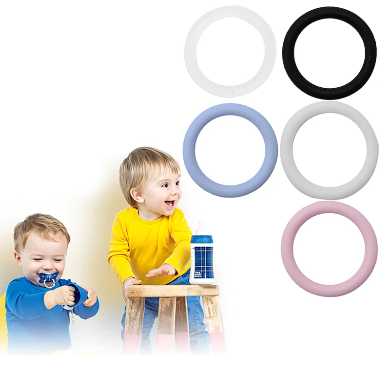 

5Pc Food Quality BPA Free Clear Silicone O-rings Baby Pacifier Clips Pacifier