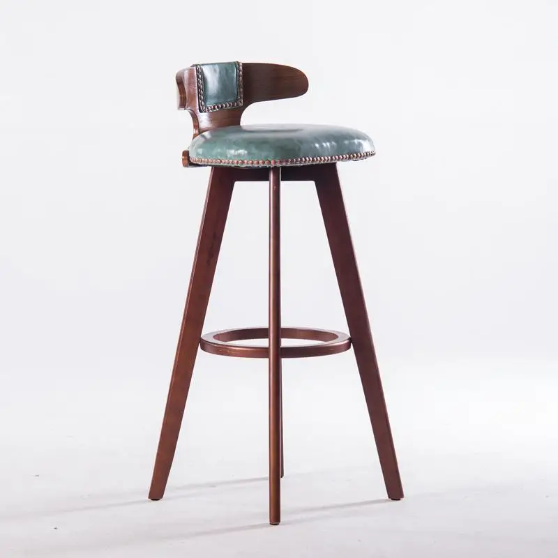 Твердый деревянный барный стул креативный барный стул Европейский парадный стол стул вращающийся Ретро Барный Стул простой высокий стул - Цвет: Color 8