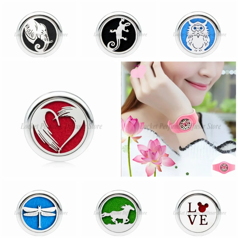 

Dragonfly 25mm Diffuser Bracelet Watch Silicone Bangle Children Essential oil Aromatherapy Perfume Bracelets 10pcs Pads Gifts