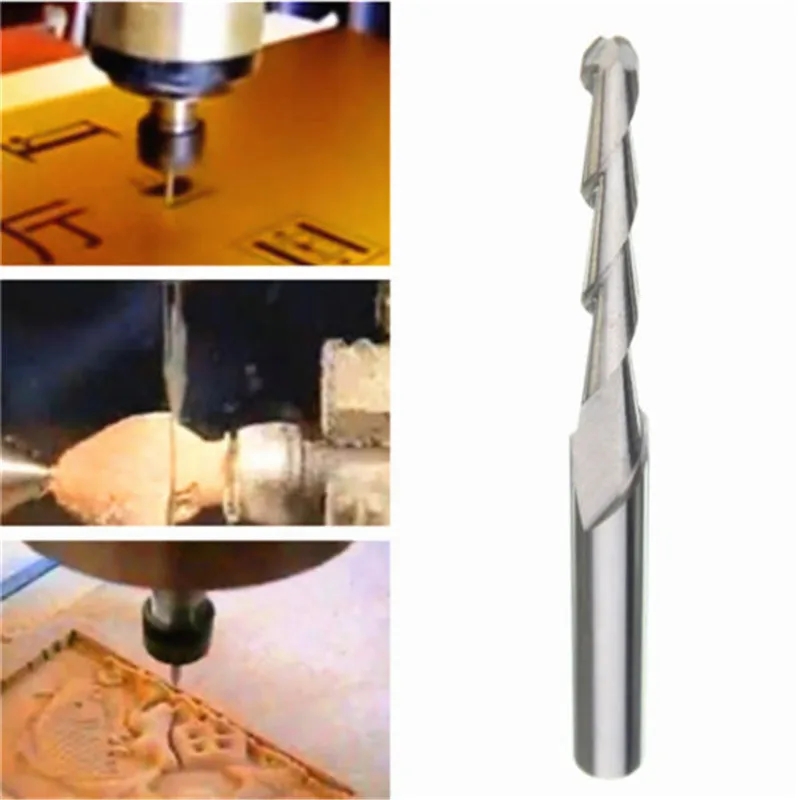

1PC 3.175MM Milling Cutter Solid Carbide 2mm Dia Spiral 2 Flutes Ball Nose End Mill CNC Engraving Bit Machine Tool Set Accessory
