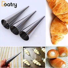 Doatry DIY выпечки конусов Нержавеющая сталь спираль запеченные круассаны трубы Рог Кондитерские ролл для выпечки торта для крема рога конусов
