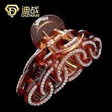 Стиль Модные преувеличенные большие Arcylic заколки для волос коготь волнистой формы хрустальные стразы заколка для волос Краб для женщин