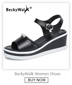 BeckyWalk/Коллекция года; сезон весна; модная женская обувь с вырезами; Летние босоножки на танкетке с закрытым носком; женские шлепанцы из коровьей кожи; женская обувь; WSH2749