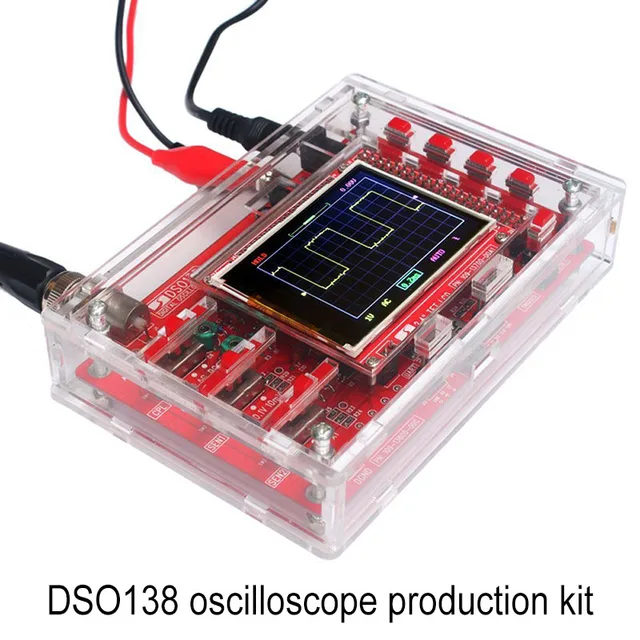 Cheap DSO138 Digital Oscilloscope DIY Kit STM32 Tester with Acrylic Case CLH@8