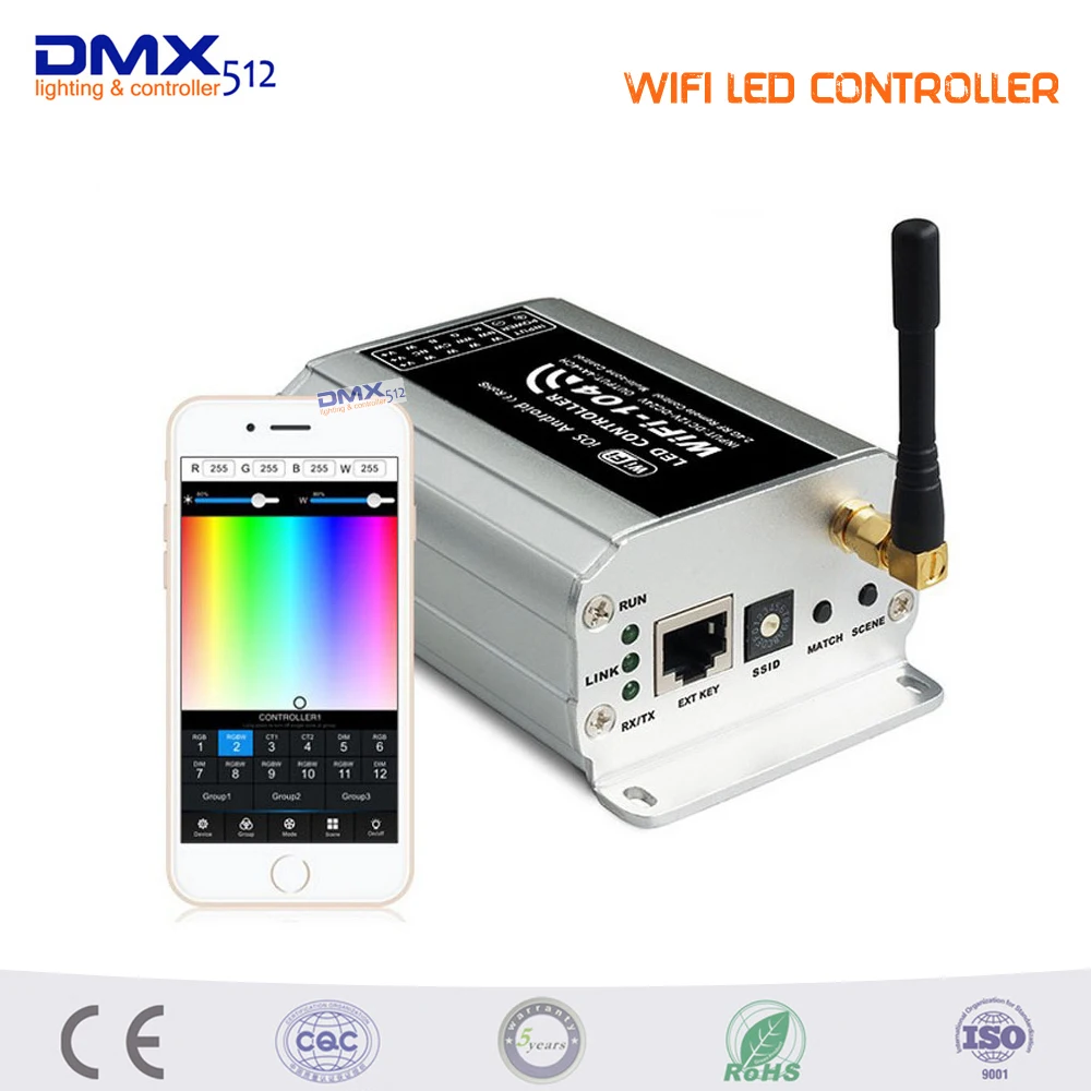 DHL Бесплатная доставка LED WIFI мастер RGB это контроллер с M12 LED удаленные 2.4 ГГц Wi-Fi поддерживает MAX 12 зон управления