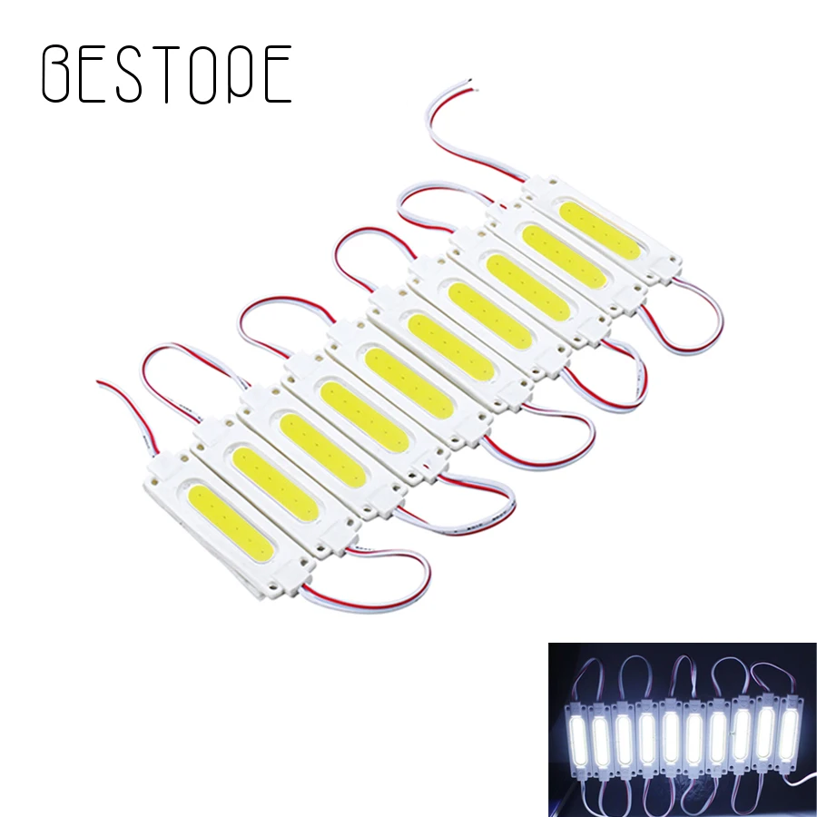 

10Pcs/Lot LED Module String COB White DC12V for Advertising Luminous Signs superbrigh Lightbox DIY LED Module Strip