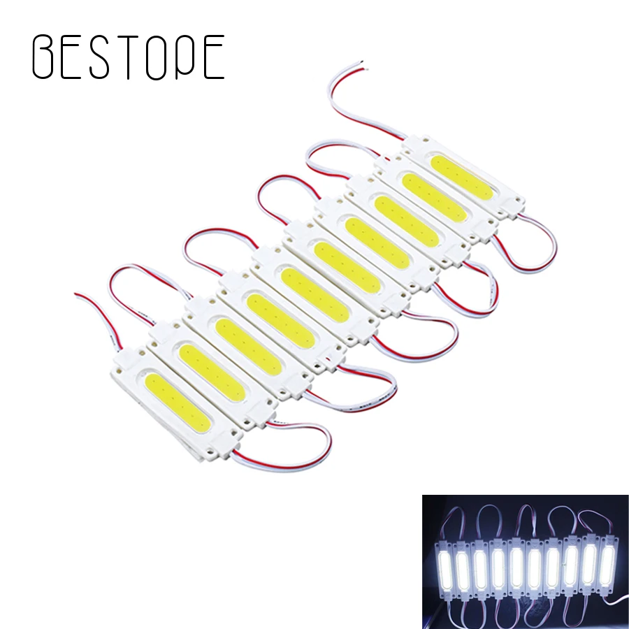 10 шт./лот длиной в Пол, с бусинами COB Белый DC12V для рекламы светящиеся знаки superbrigh лайтбокс "сделай сам" светодиодная модульная полоса