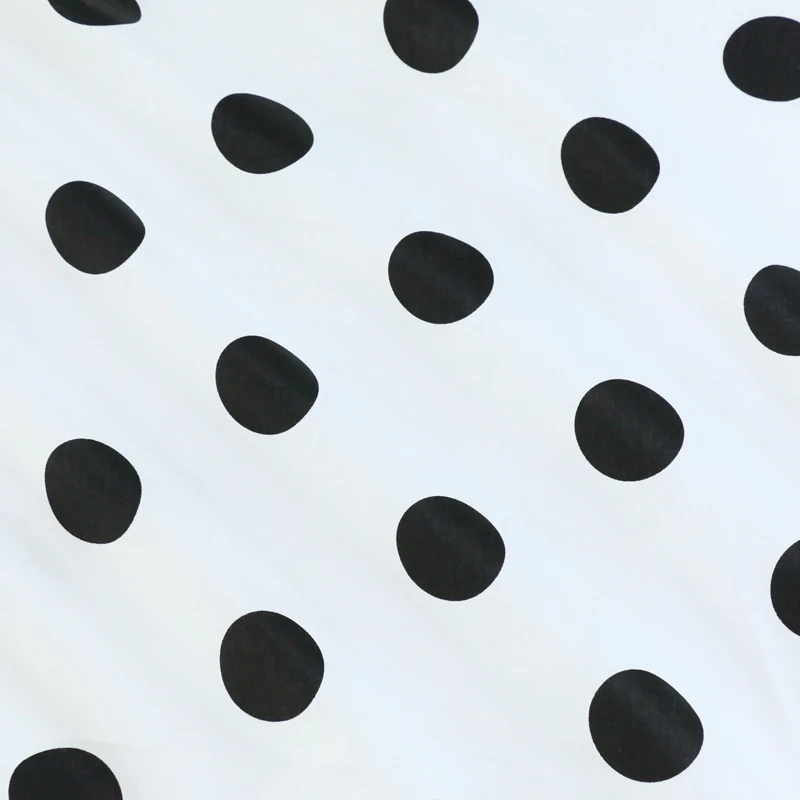 Хлопок саржевая ткань простой черный и белый в крупный горошек Проверьте ткань для DIY постельный принадлежности подушки скатерть ручной работы ткани
