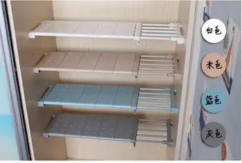 

57-90CM Extendable Cabinet Storage Rack Multipurpose Wardrobe Storage Holder Wall Mount Bathroom Shelf