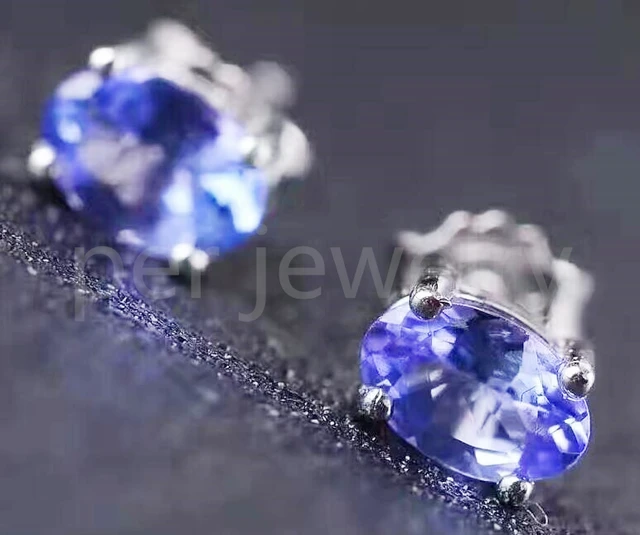 Natural Tanzanite Stud Earring Free Shipping Origin Natural Tanzanite Stud Earring Free Shipping Origin 925 Sterling Silver 0 5ct 2pcs