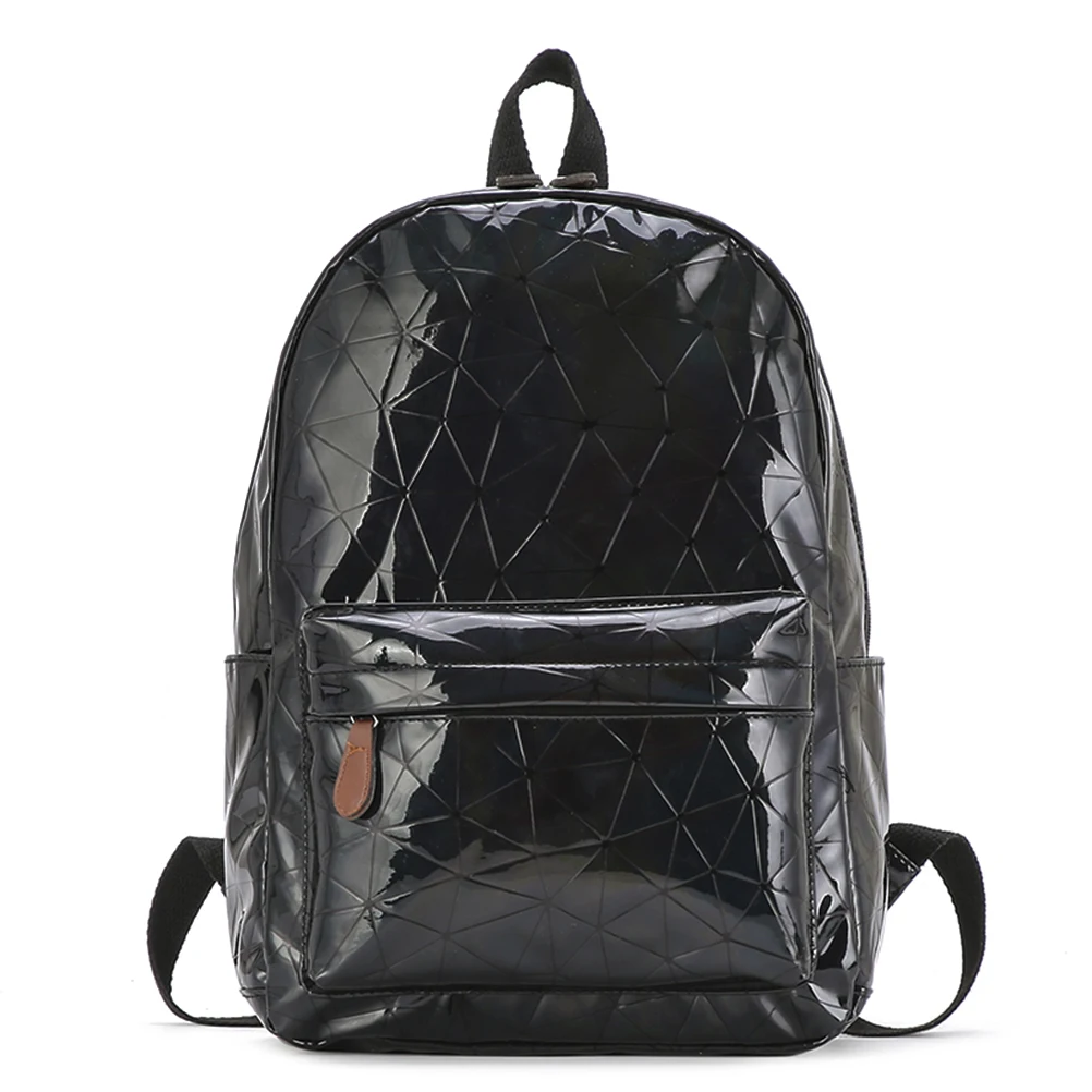 

Holographic Women's bag Fashion travel Backpack Laser For Girl Schoolbag Hologram Leather Female Casual Bag Pack