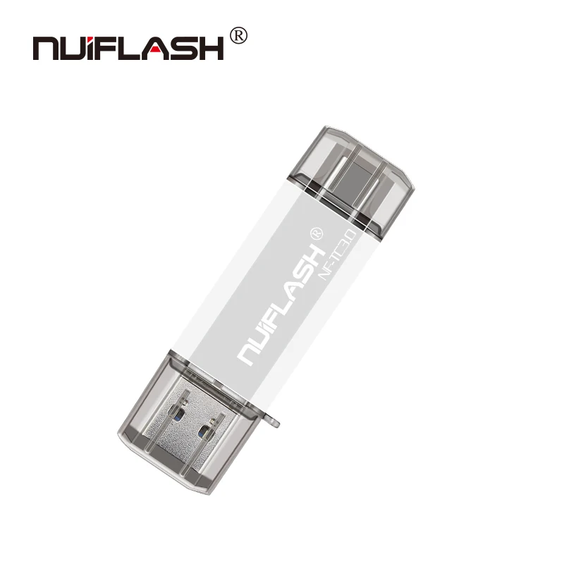 SILVER Nuiflash hotsale Usb Stick Type C Pen Drive 128GB 64GB 32GB 16GB USB Flash Drive 3.0 High Speed Pendrive for Type-C Device - Цвет: SILVER
