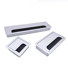 Hot Aluminum Alloy Square Wire Hole Cover Desktop Computer Desk Threading Box PLD