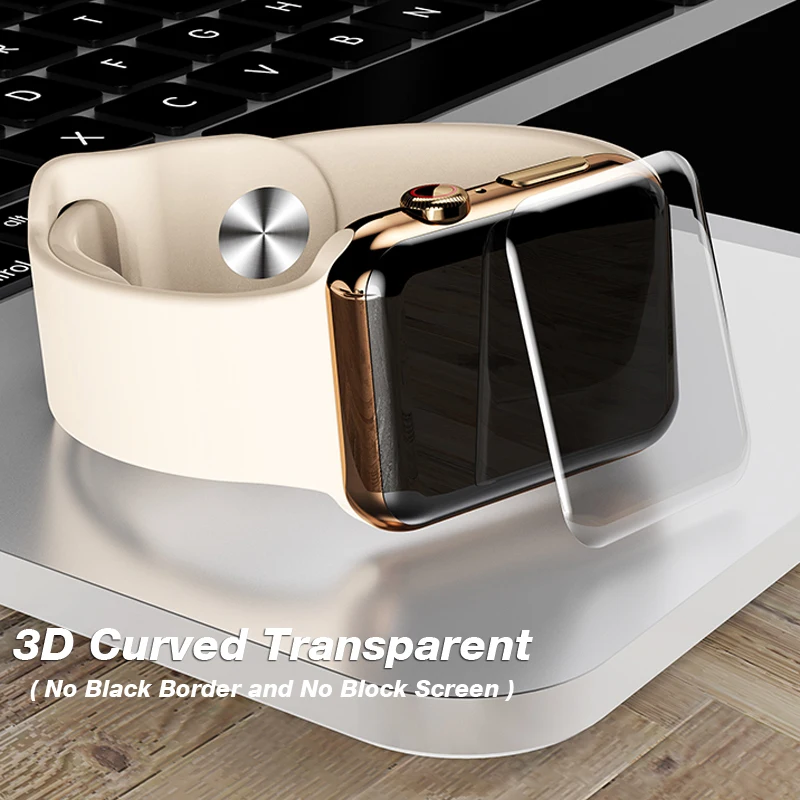 Защитное стекло Akcoo закаленное УФ для Apple watch series 4 полное покрытие пленка 1 2 3 5 38 40 42