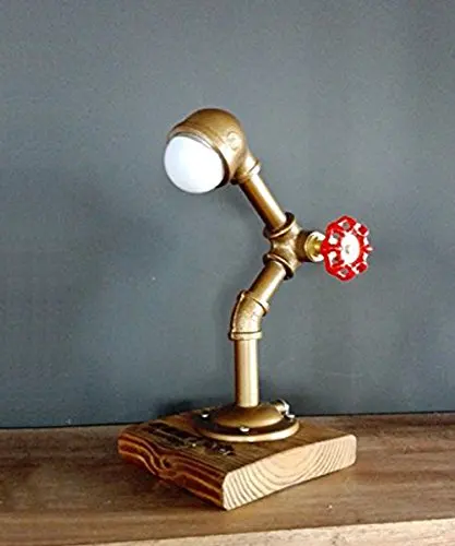 

Vintage Industrial Retro Style Steel Pipe Bedside Desk Table Lamp Light FJ-DT1S-012A1