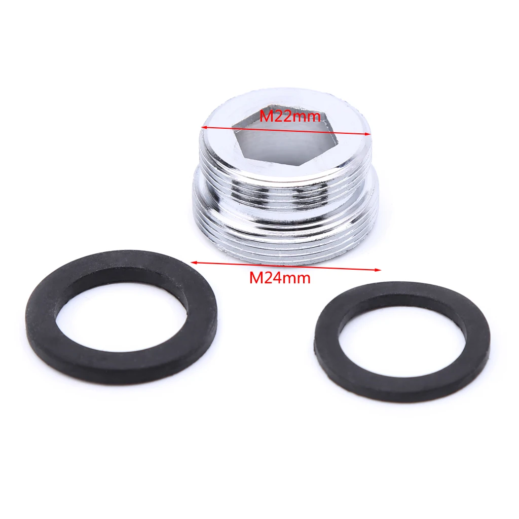 24mm to 22mm New High quality Solid Metal Adaptor Outside Thread Water Saving Kitchen Faucet Tap Aerator Connector - Color: 24mm to 22mm