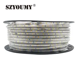 Szyoumy SMD 2835 220 V наружные светодиодные ленты гибкий свет водить 60leds/м IP66 Водонепроницаемый лента-тесьма со светодиодами + ЕС Мощность штекер