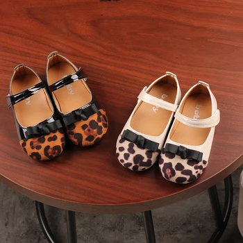 

Girls Leopard Shoes Leather Girls Kids Princess Shoes for Dance Party Child Girl Single Shoes