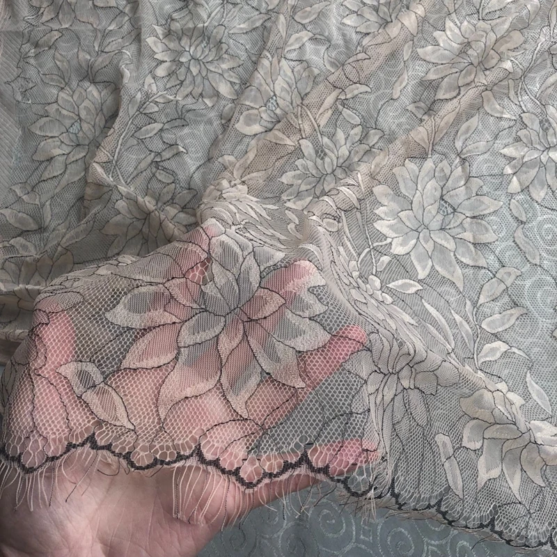 1,5 м* 3 м ресниц вышитые кружевной ткани Отделка поделки швейная кружевная лента для свадебное платье украшения