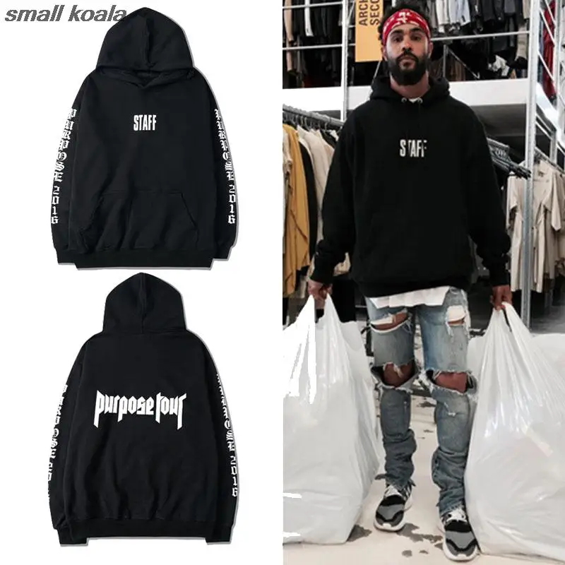 Justin Bieber Purpose Tour Hoodies Sweatshirts Men Women Staff Hoody Sweatshirt Hip Hop Autumn Winter Streetwear Fleece Hooded