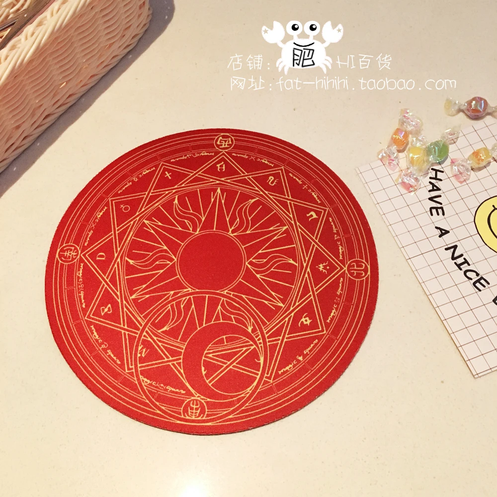 Волшебная карта Captor Cardcaptor Clow Clear Card Sakura Kinomoto Star Wand коврик для мыши круглый ковер