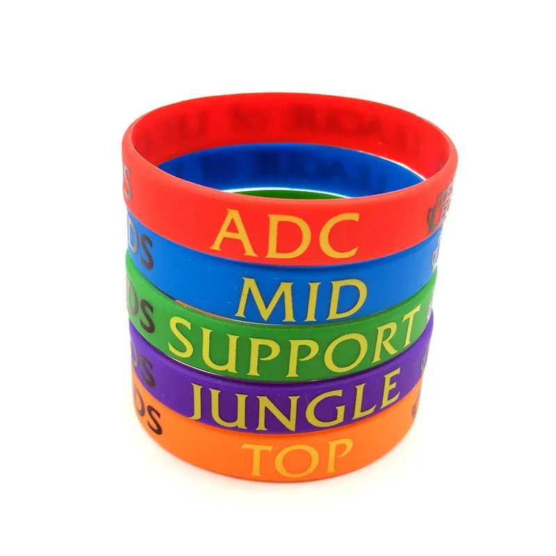 LOL браслет League of Legend Силиконовый с ADC JUNGLE MID поддержка DOTA 2 печатный оптовая продажа
